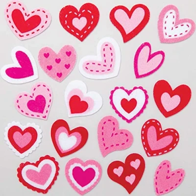 Afbeelding van Baker Ross Hart vilten stickers voor kinderen, 100 stuks