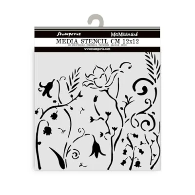 Afbeelding van Stamperia Hidden Grove Thick Stencil 12x12cm Flowers (KSTDS28)
