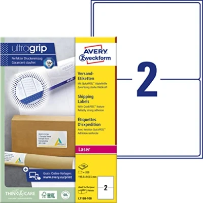 Afbeelding van Avery Zweckform L7168 100 verzendlabels, 199,6 x 143,5 mm, vellen