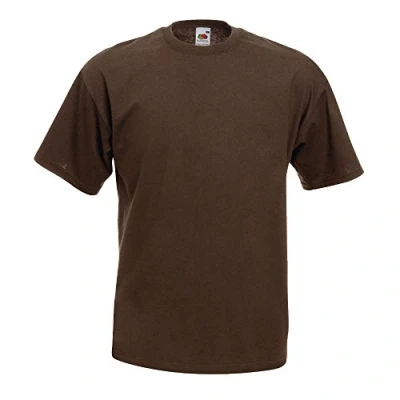 Afbeelding van Fruit of the Loom heren baseball t shirt, chocolate, XXL