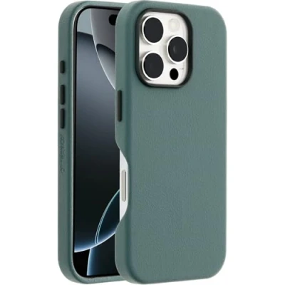 Afbeelding van OtterBox Symmetry Cactus Leer Hoesje Geschikt voor Apple iPhone 16 Pro Compatibel met MagSafe Back Cover Magneet Groen