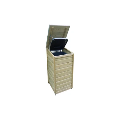 Afbeelding van Lutrabox containerberging voor 1 afvalcontainer 120L 61x63x103 cm Vurenhout