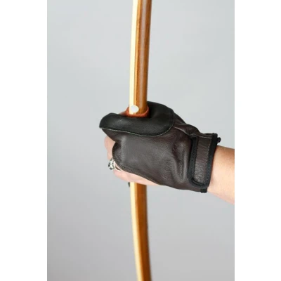 Afbeelding van Boog Handbeschermer / Handschoen, Donker Bruin Leer L Left Hand