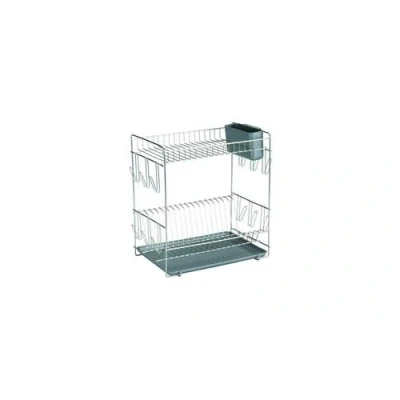 Image de Sauvic 90980 égouttoir à vaisselle avec plateau inoxydable gris 43 x 25 41,5 cm