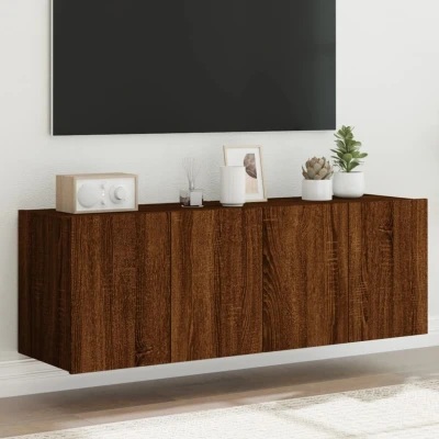 Afbeelding van Tv wandmeubels met LED 2 st 60x35x41 cm bruineikenkleurig