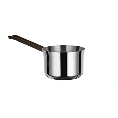 Afbeelding van Alessi Edo steelpan met lange handgreep, van staal, 14 cm, bruin