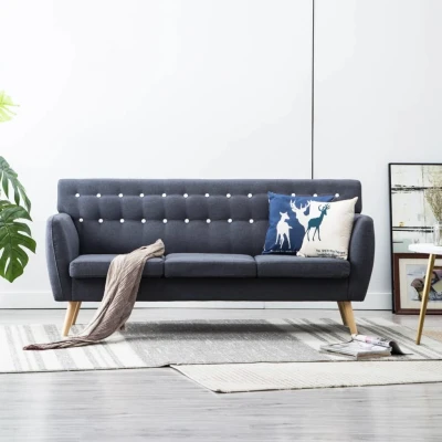 Afbeelding van Driezitsbank 172x70x82 cm stof donkergrijs
