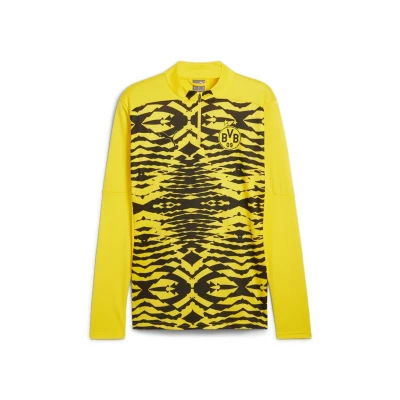 Afbeelding van Puma Borussia Dortmund Prematch Quarterzip Longsleeve, Heren, Maat: Large, Faster yellow black