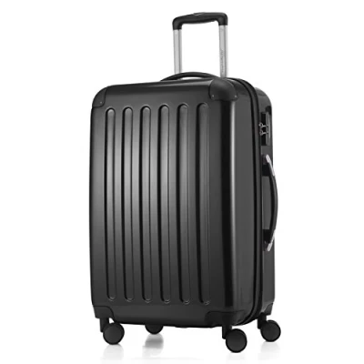 Afbeelding van HAUPTSTADTKOFFER Alex harde Koffer trolley rolkoffer reiskoffer, 4 dubbele wielen, uitbreiding, zwart, 65 cm Koffer,