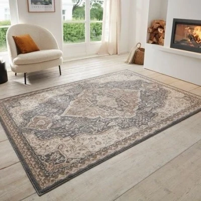 Afbeelding van Vloerkleed Vintage Genevieve 80x200cm Zwart 123vloerkleed.nl is de online webshop voor vloerkleden en woonaccessoires.