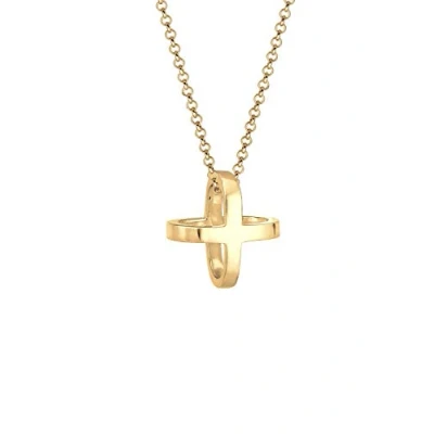 Afbeelding van Elli Cross Symbol Ketting goldcoloured, Dames, Maat: 45, Gold coloured