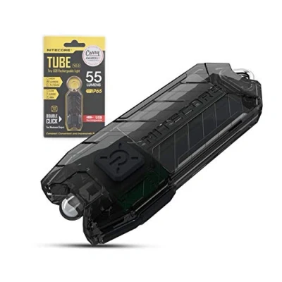 Afbeelding van Nitecore Buislamp met sleutelhanger, V2.0, 55 lumen, oplaadbaar, USB, 9,6 g [versie 2021] [zwart]