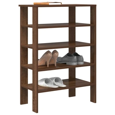Afbeelding van Schoenenrek 61x32x87,5 cm bewerkt hout bruin eikenkleurig