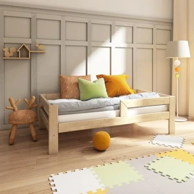 Afbeelding van Need Sleep Peuterbed met Valbeveiliging Montessori Kinderbed Hout Inclusief Lattenbodem 140x70 cm