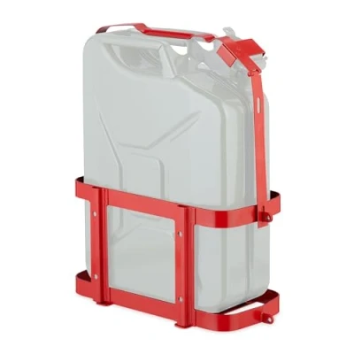 Afbeelding van Relaxdays jerrycan houder voor benzine jerrycans van 10 en 20 l tegen diefstal auto ijzer
