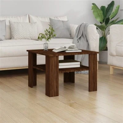Afbeelding van Salontafel 60x60x42 cm bewerkt hout bruin eikenkleur
