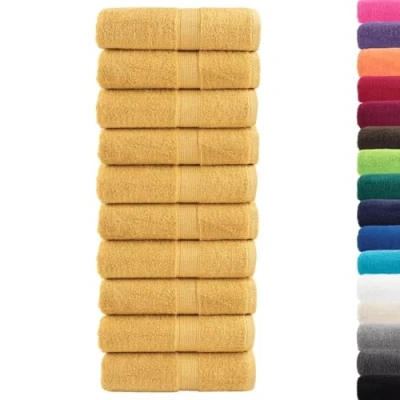 Afbeelding van Gastendoekjes 10 st 600 g/m 30x50 cm 100% katoen goudkleurig