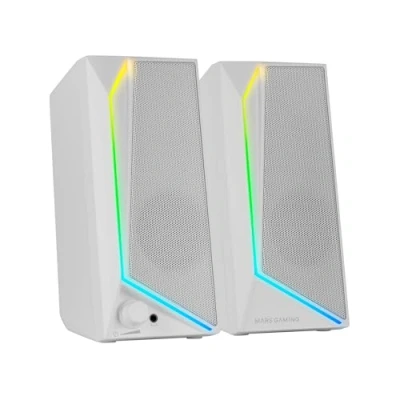 Afbeelding van MARSGAMING MS72, gaming luidspreker, 15 W, RGB Flow verlichting, 2 actieve drivers, DSP chipset, plug and play aansluiting, USB en 3,5 mm jackstekker, volumeregelaar audio aansluiting voor