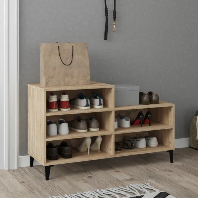 Afbeelding van Schoenenkast 102x36x60 cm bewerkt hout sonoma eikenkleurig