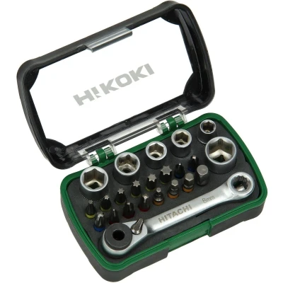 Afbeelding van Hikoki Bit en doppenset 24 delig met ratel 1/4