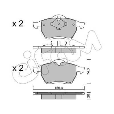 Afbeelding van CIFAM 822 279 0 Remblokkenset Excl. slijtage waarschuwingscontact SEAT: Alhambra I