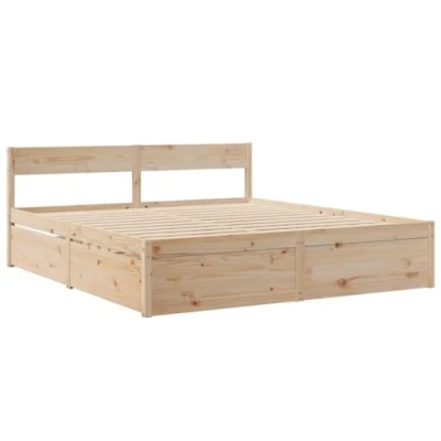 Afbeelding van vidaXL Bedframe zonder matras massief grenenhout 180x200 cm