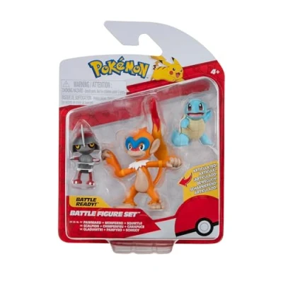 Afbeelding van POKEMON Battle Figuur 3 PK PAWNIRAD, SQUIRTLE, MONFERNO