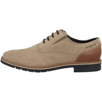 Afbeelding van bugatti Veterschoenen, Heren, Maat: 44, Beige Veloursleer