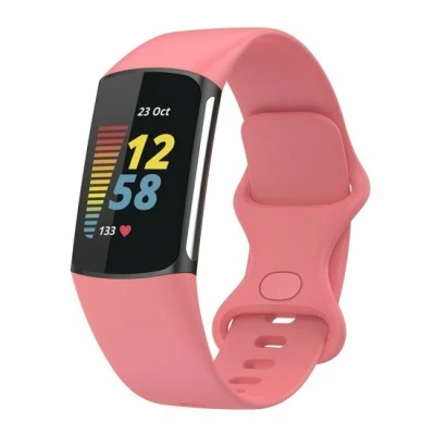 Afbeelding van FitBit Charge 5 &amp; 6 Sportbandje met dubbele lus Roze Maat: S