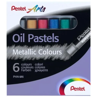 Afbeelding van Pentel Arts PHN metallic oliepastels doos met 6 verschillende kleuren