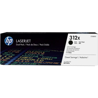 Afbeelding van HP 312X (CF380XD) Toner Zwart Voordeelbundel 2 pack Hoge capaciteit