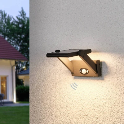Afbeelding van Lucande solar buitenlamp 1licht aluminium, kunststof H: 23.3 cm grafietgrijs, wit Inclusief lichtbron