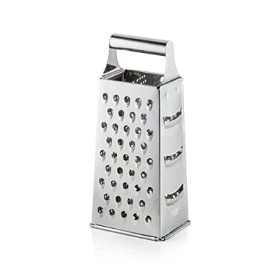 Afbeelding van WAS Germany Vierkante rasp, ideaal voor Parmezaanse kaas of groenten, rasp met 4 verschillende raspoppervlakken, roestvrij staal, 10 x 7,3 19,2 cm, hoogte 24 cm handvat