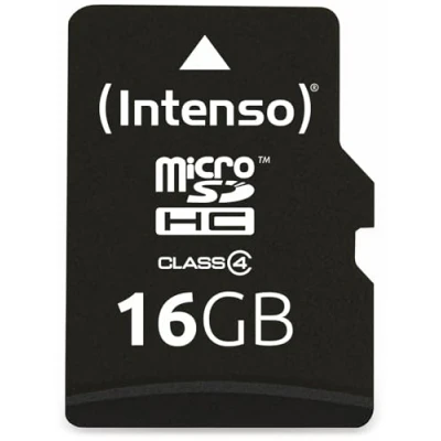 Afbeelding van (Intenso) 16 GB MicroSD geheugenkaart Class 4 16GB met SD adapter (3403470)