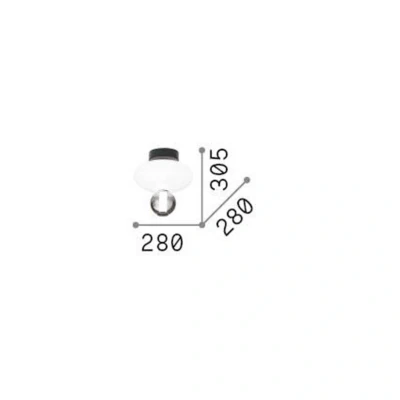 Afbeelding van Ideal Lux LED plafondlamp Lumiere 2, opaal/grijs glas, zwart