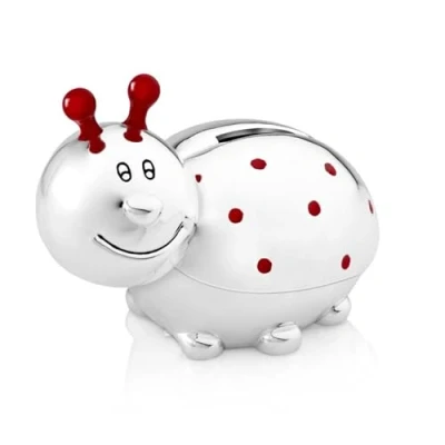 Afbeelding van Zilverstad Money box Ladybird silver colour