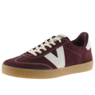 Afbeelding van Victoria Lage sneakers Berlijn Ciclista lederen korst &amp; contrasterende onderdelen karamelzool 1126218 voor dames, Burdeos, 38 EU