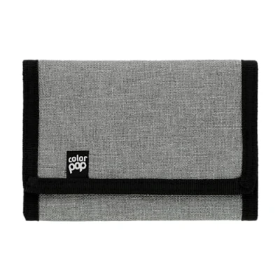 Afbeelding van Color Pop Portemonnee met Scratch, PU 13,5 x 10 cm, Grijs/Zwart, Klittenbandportemonnee