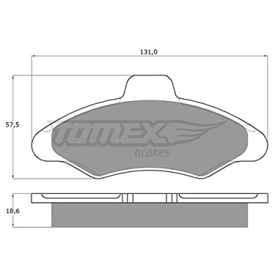 Afbeelding van TOMEX brakes TX 10 82 Remblokkenset Vooras FORD: ESCORT 5, 6, 5 Cabriolet