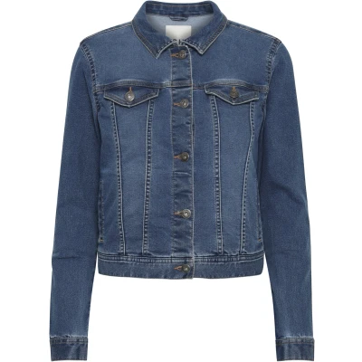 Afbeelding van ICHI Ihbilly JA Spijkerjas, Dames, Maat: 36, Washed med. blue