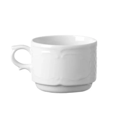 Afbeelding van Hendi Cappuccinokop Versterkte randen Hotelporselein 0,25L Wit