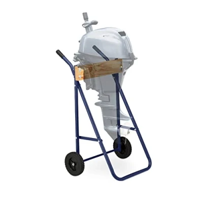 Afbeelding van Relaxdays Ondersteuning buitenboordmotor, donkerblauw, 103 x 64 51 cm