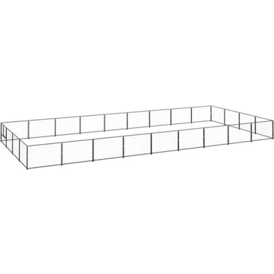 Afbeelding van vidaXL Hondenkennel 36 m² staal zwart