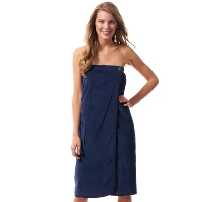 Afbeelding van Morgenstern Badhanddoek voor dames, sauna, spa, fluweel, 100% katoen, tas, blauw