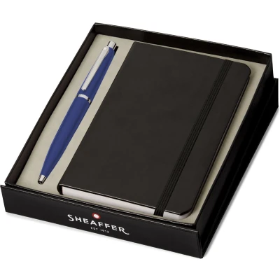 Afbeelding van Sheaffer balpen giftset VFM/G9401 neon blue nickel plated met A6 notebook SF G2940151 4