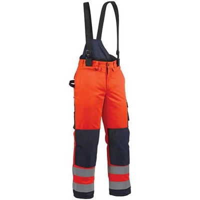 Image de Pantalon hiver haute visibilité orange fluo/marine, guêtre pare neige