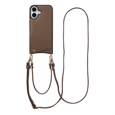 Afbeelding van Selencia Nova Telefoonhoes met Koord en Pashouder voor de Apple iPhone 17 Mocha Brown