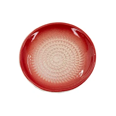 Afbeelding van Kaladia Keramische raspbord Uni ideaal voor gember, Parmezaanse en nog veel meer rood diameter 12 cm handgemaakt handgeschilderd Made in Spanje