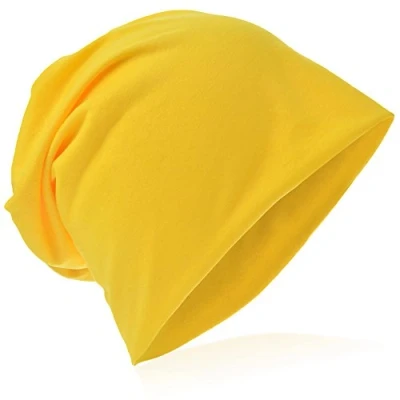 Afbeelding van Miobo Slouch Beanie Muts, lang, effen, heren en dames, Geel.