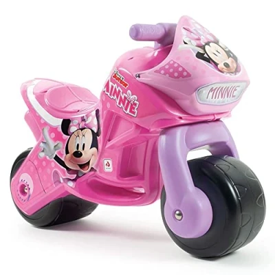 Afbeelding van INJUSA Twin Dessert Minnie Mouse voor kinderen van 18 maanden tot 3 jaar, brede wielen kunststof en draaggreep ouders, roze